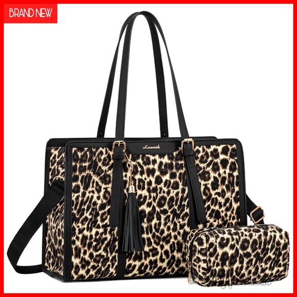 Other - 15.6 Inch Laptop Tote Bag, Lightweight Canvas with Clutch, Large Capacity Work